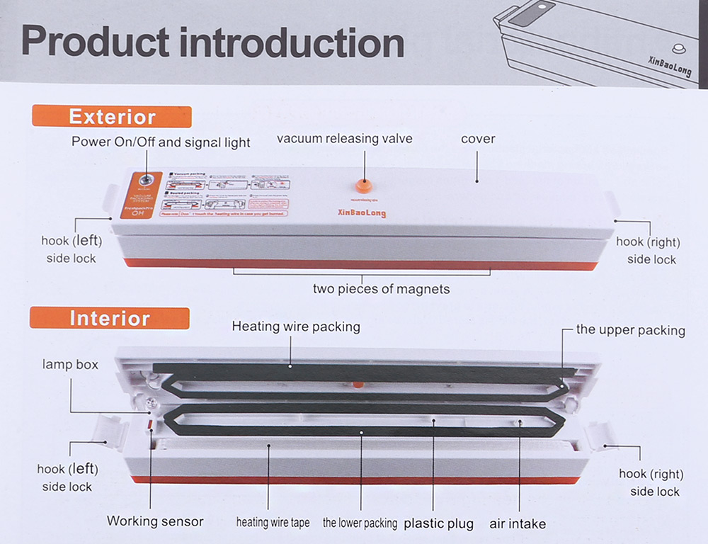 XinBaoLong QH - 01 Automatic Electric Vacuum Food Sealer Machine