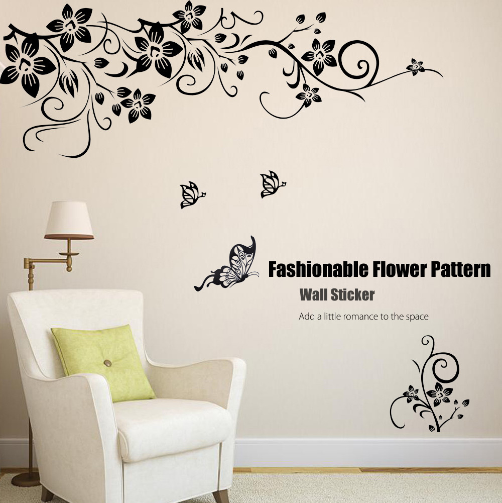 Fashionable Flower Pattern Removable Wall Window Decal Sticker Film Wallpaper Decor