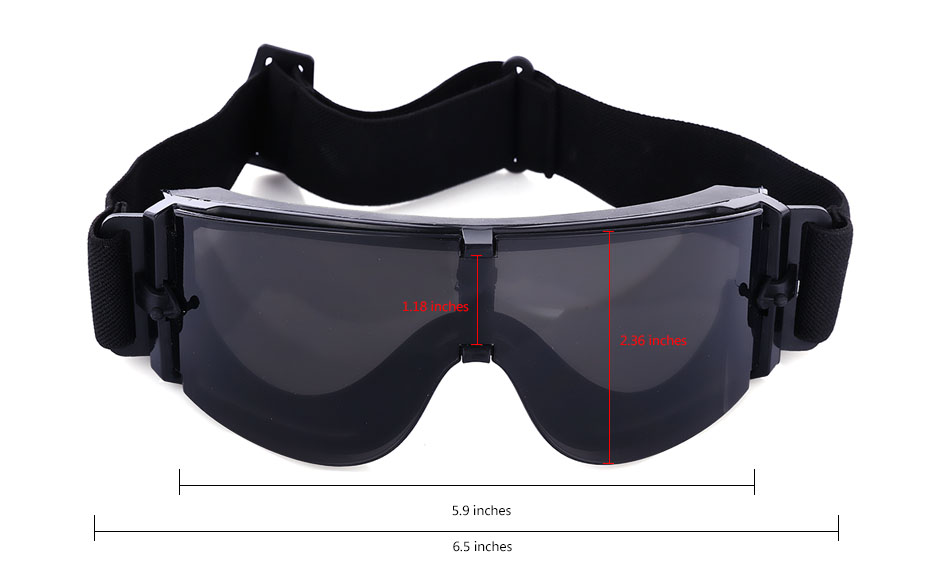 X800 Military Tactical Goggles Protective Glasses with Pouch for CS Game Hunting Shooting