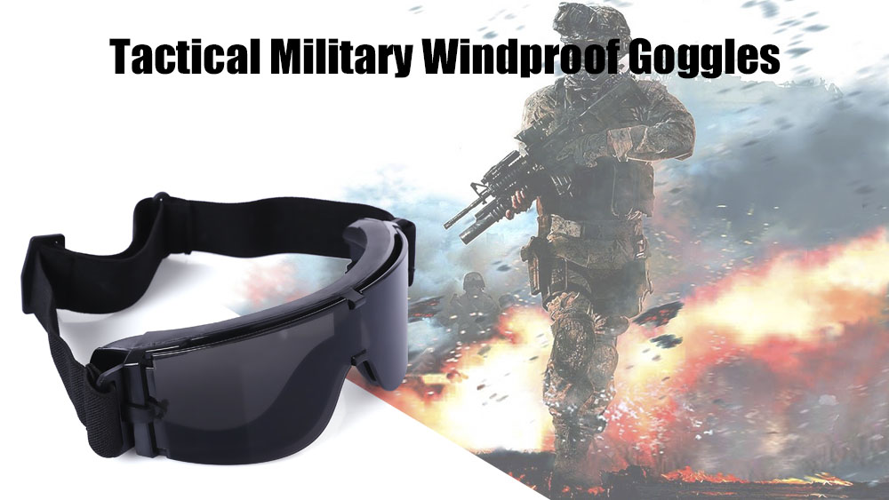 X800 Military Tactical Goggles Protective Glasses with Pouch for CS Game Hunting Shooting