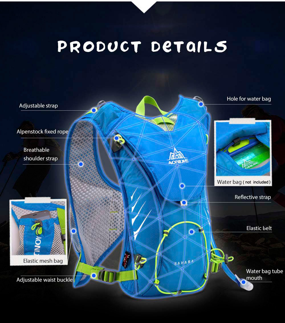 AONIJIE 8L Running Waterproof Water Bag Backpack for Outdoor Sports