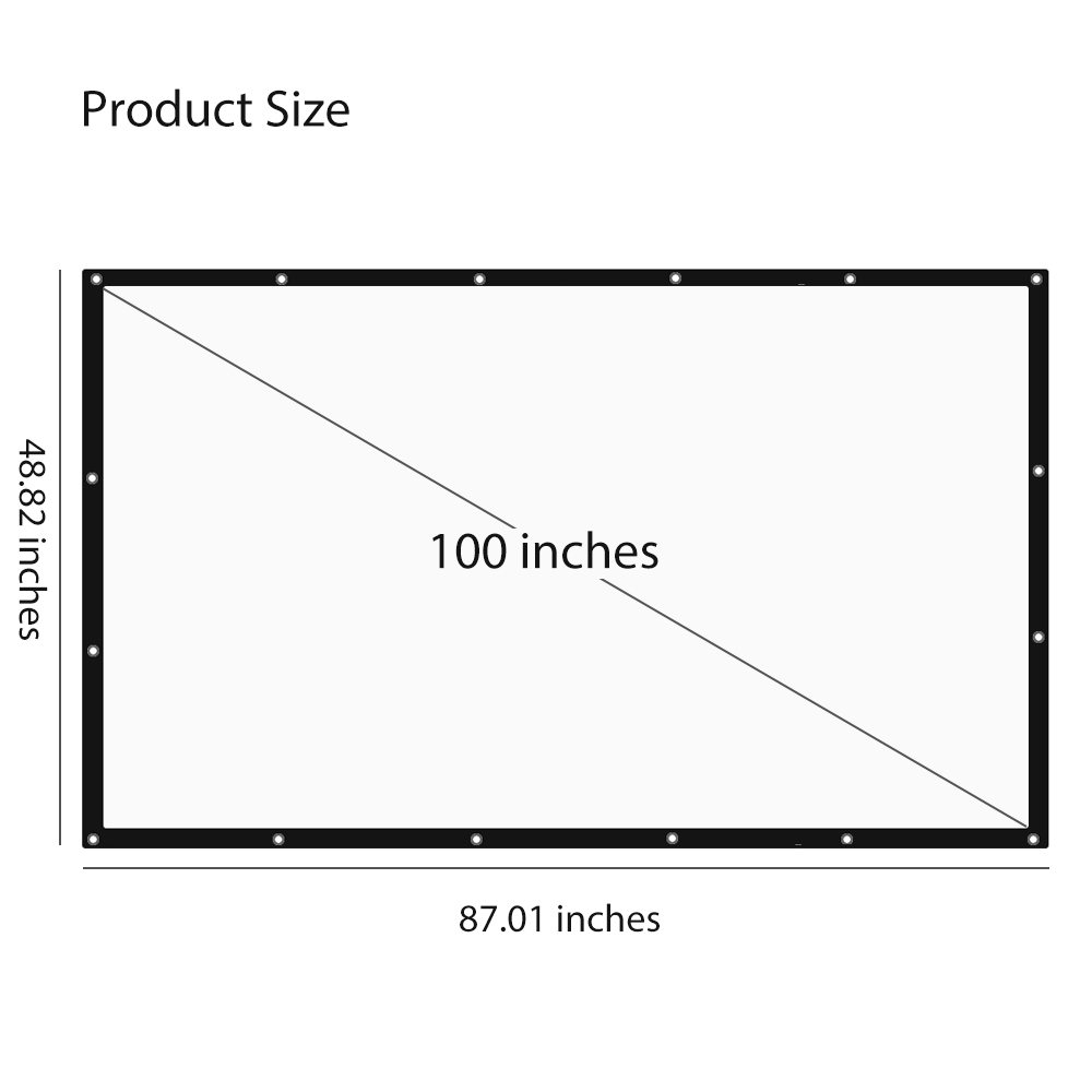 100 inch 16:9 Folding Projection Screen High Brightness