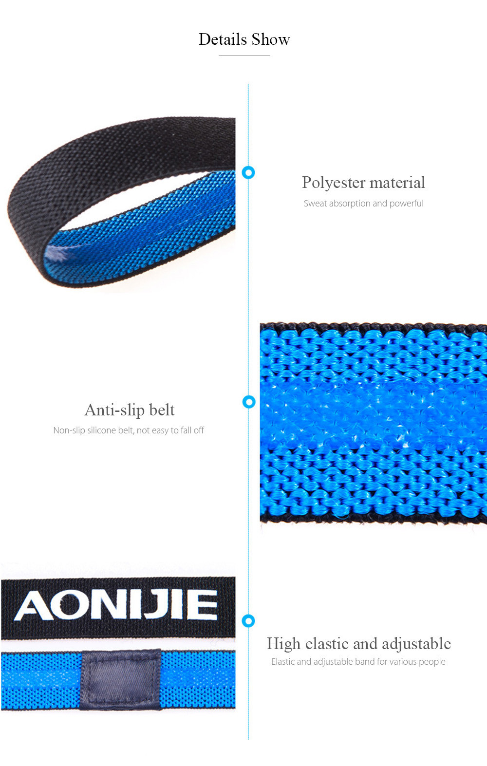 AONIJIE Elastic Yoga Headband Unisex Running Cycling Ball Game Sweatband