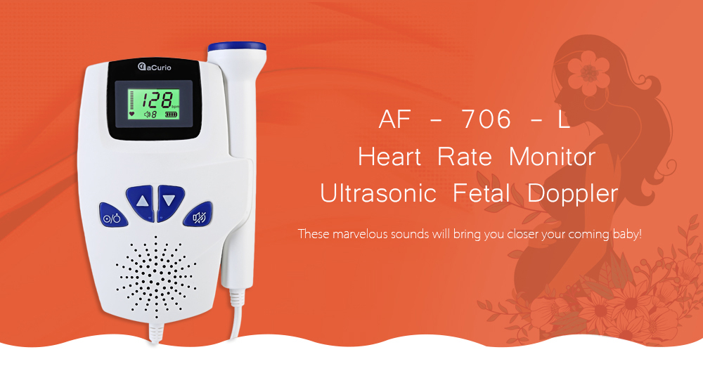 ACurio AF - 706 - L Pregnant Ultrasonic Fetal Doppler Prenatal Heart Rate Monitor