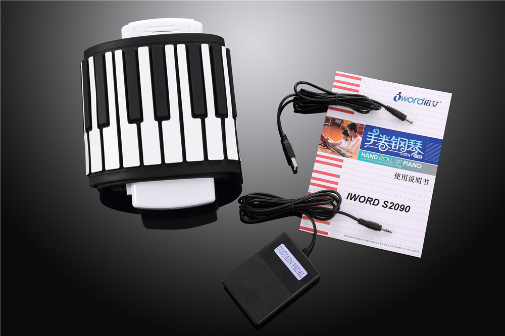 Iword S2090 Hand Roll Piano Flexible Roll Up 88 Keys Keyboard Portable Silicone Piano