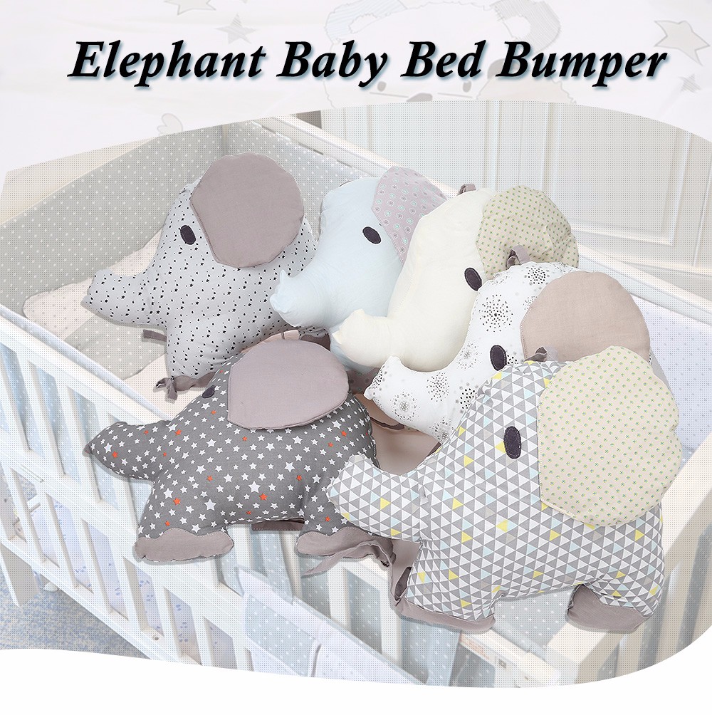 Soft Elephant Baby Bed Bumper Combination Backrest Cushion Protection Pad 6pcs