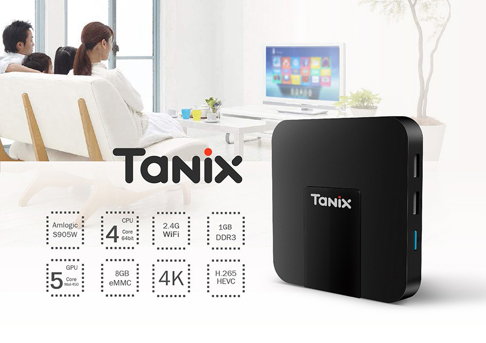 Tanix TX3 Mini TV Box S905W 2.4GHz WiFi Android 7.1 1GB RAM + 8GB ROM Support 4K
