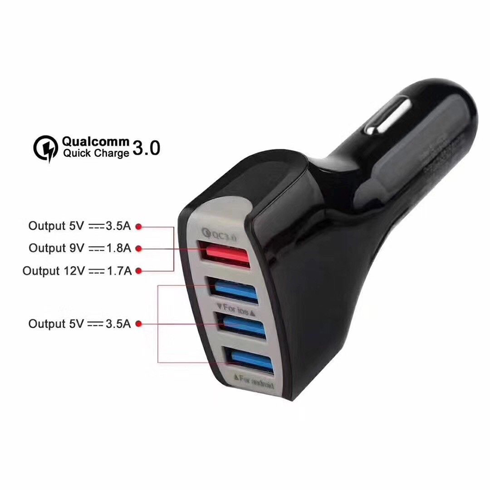 QC3.0 5V/3.5A Quick Charge 4 Port USB Fast Car Charger