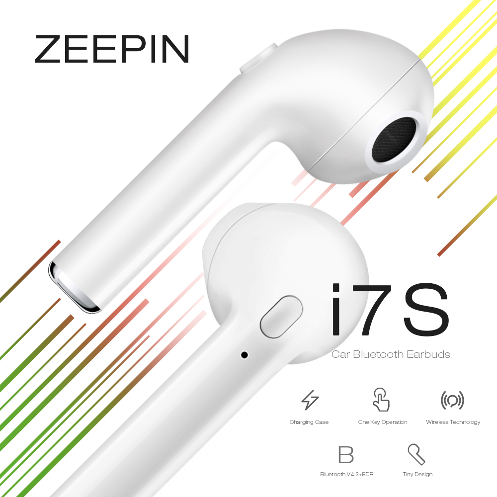 ZEEPIN i7S Car Wireless Bluetooth Earbuds V4.2 + EDR Pairs of Earphone with Charging Case 