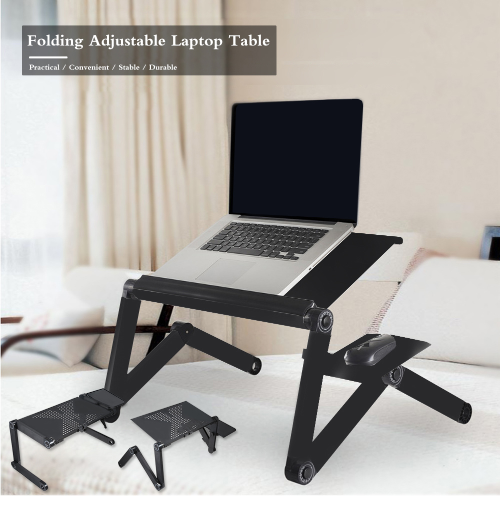 Adjustable Computer Desk Table Folding Laptop Notebook Stand Bed Tray