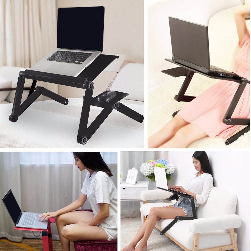 Adjustable Computer Desk Table Folding Laptop Notebook Stand Bed Tray