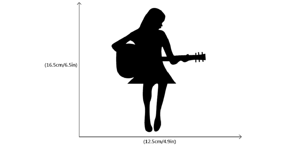Pretty Girl Playing Guitar Silhouette Vinyl Decal Light Switch Wall Mural 