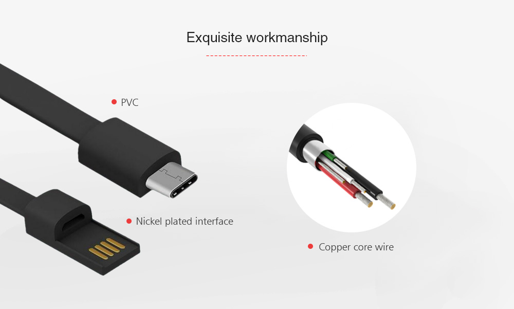 Cwxuan USB 2.0 Type C Bracelet Wrist Band Data Sync Charging Cable