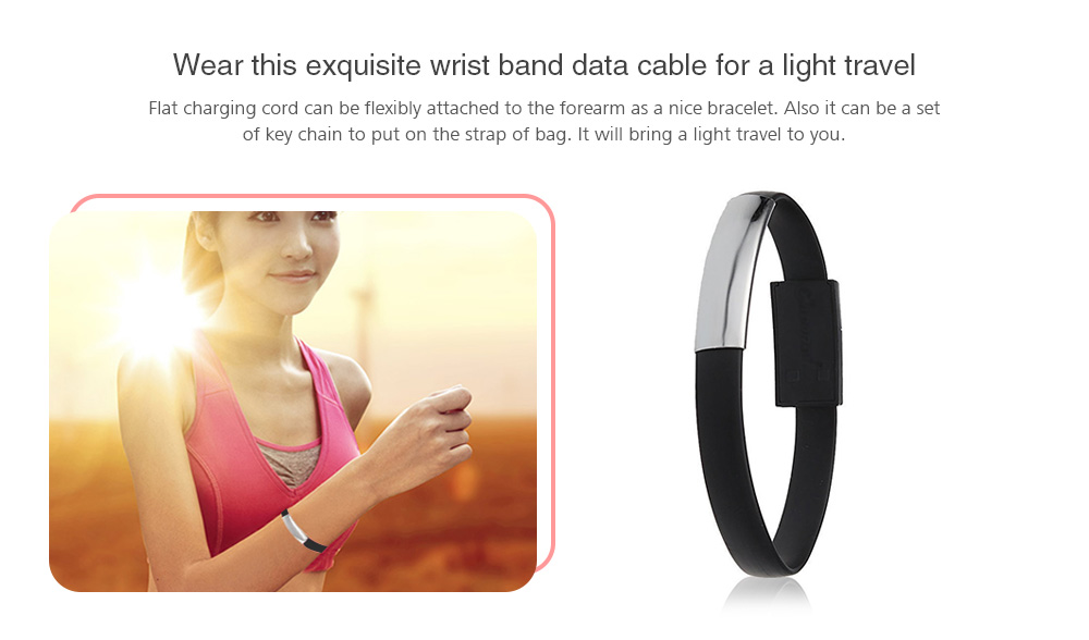 Cwxuan USB 2.0 Type C Bracelet Wrist Band Data Sync Charging Cable