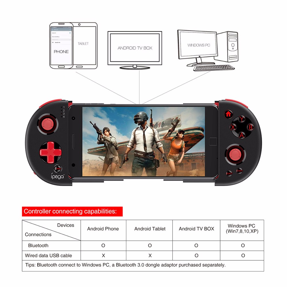 iPEGA PG - 9087 Extendable Bluetooth Wireless Controller Gamepad Joystick for iOS Android Smartphones