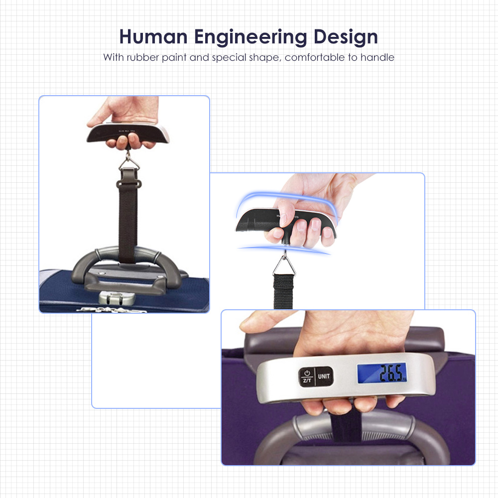 Hostweigh NS-14 LCD Mini Luggage Electronic Scale Thermometer 50kg Capacity Digital Weighing Device