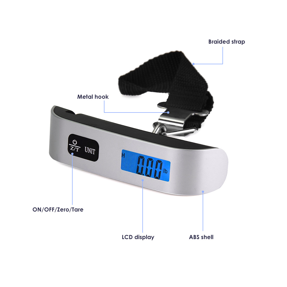 Hostweigh NS-14 LCD Mini Luggage Electronic Scale Thermometer 50kg Capacity Digital Weighing Device