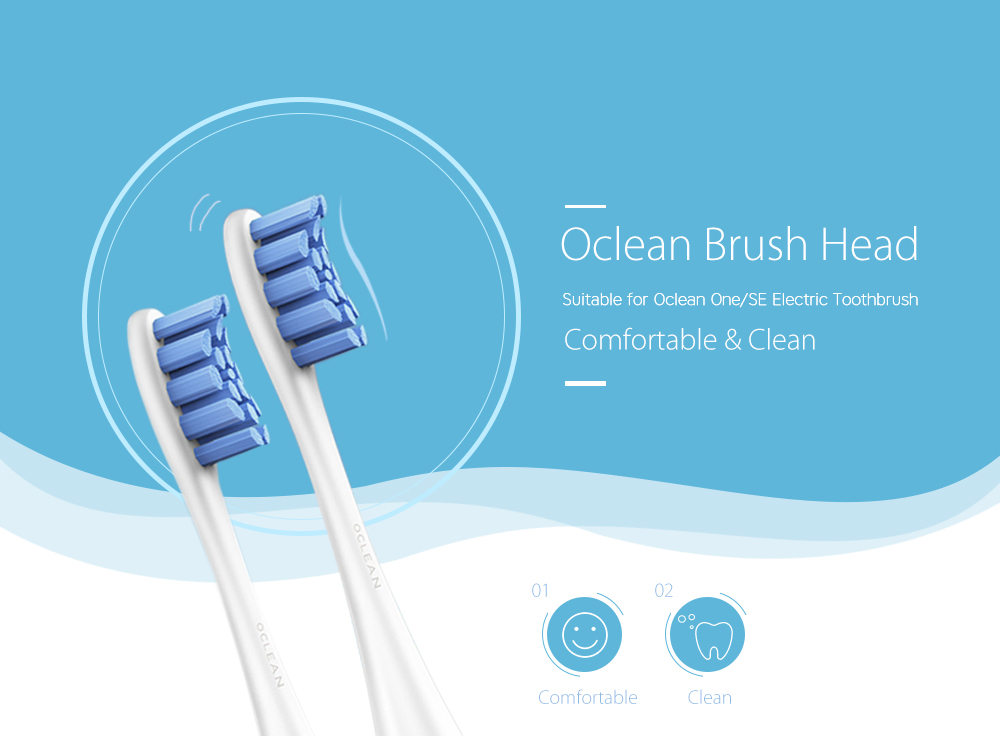 2pcs Oclean One / SE Replacement Brush Heads for Electric Sonic Toothbrush 