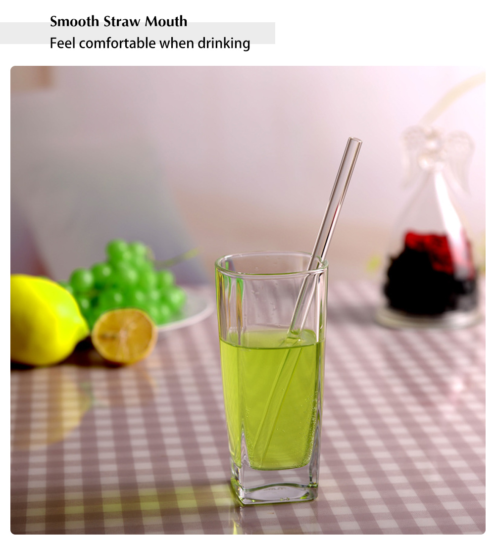 6pcs Heat Resistant Environmental Protection Glass Straw