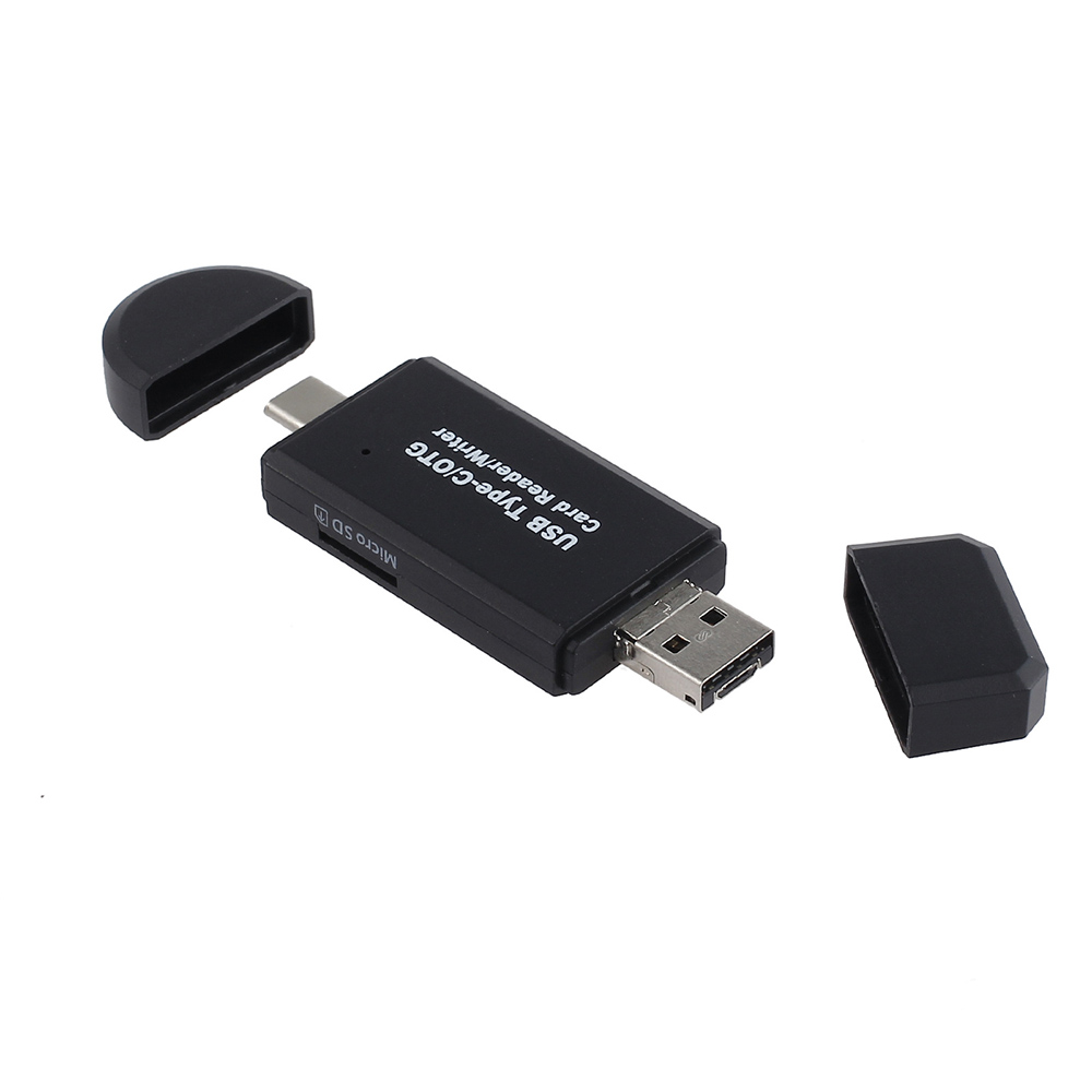 3 in 1 OTG Card Reader Type C USB Micro USB Combo to 2 Slot TF SD Card Reader