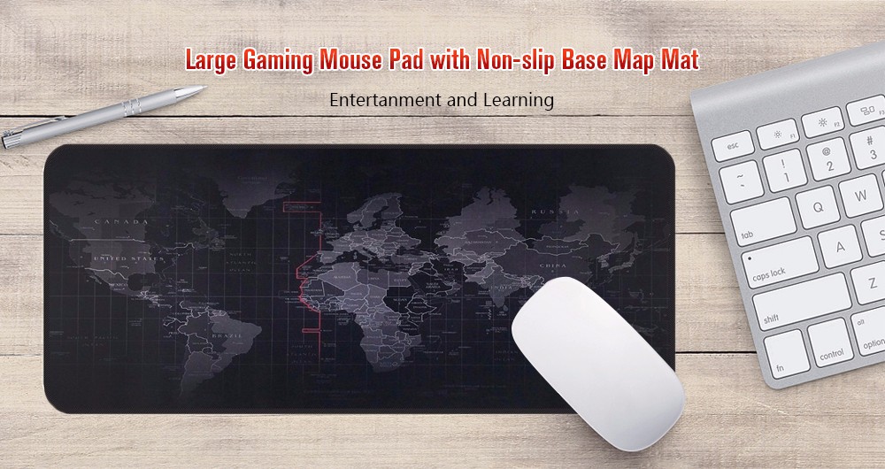 Large World Map Mouse Pad Gaming Mousepad Anti-slip Natural Rubber Base Waterproof Foldable Game Mat