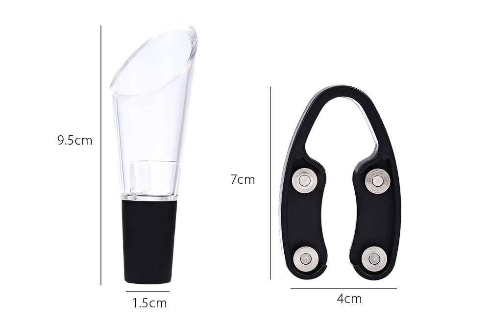 4pcs Electric Wine Opener Cordless Corkscrew with Removable Foil Cutter Vacuum Stopper Pourer