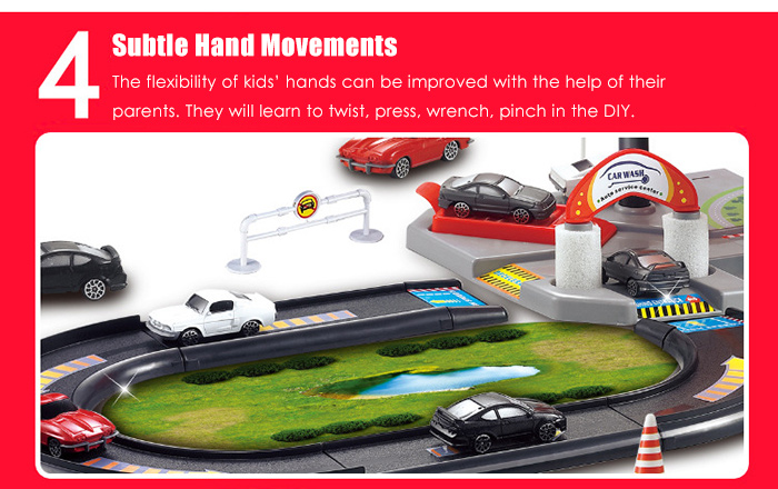 3D Car Parking Lot DIY Model Assembly Toy for Children