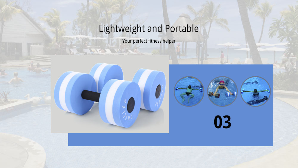 Outlife 2pcs Fitness Pool Exercise EVA Water Aquatics Dumbbell for Swimming Training