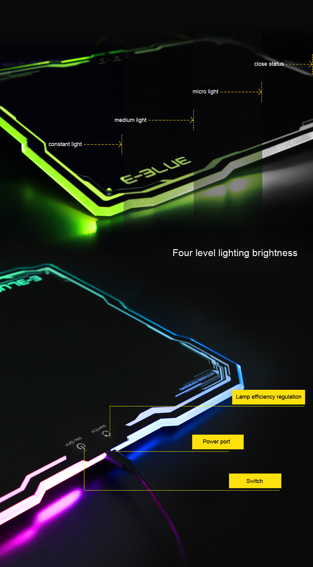 E - 3LUE EMP013 Mouse Pad with RGB Lighting