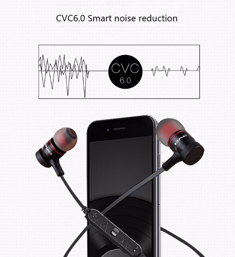 Awei A920BL Smart Wireless Bluetooth V4.1 Sports Stereo Earphone Noise Reduction with Mic