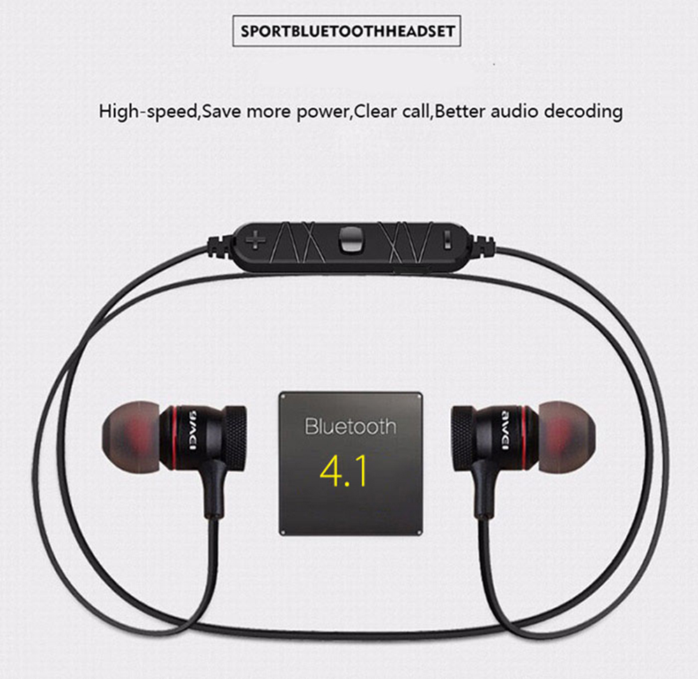 Awei A920BL Smart Wireless Bluetooth V4.1 Sports Stereo Earphone Noise Reduction with Mic