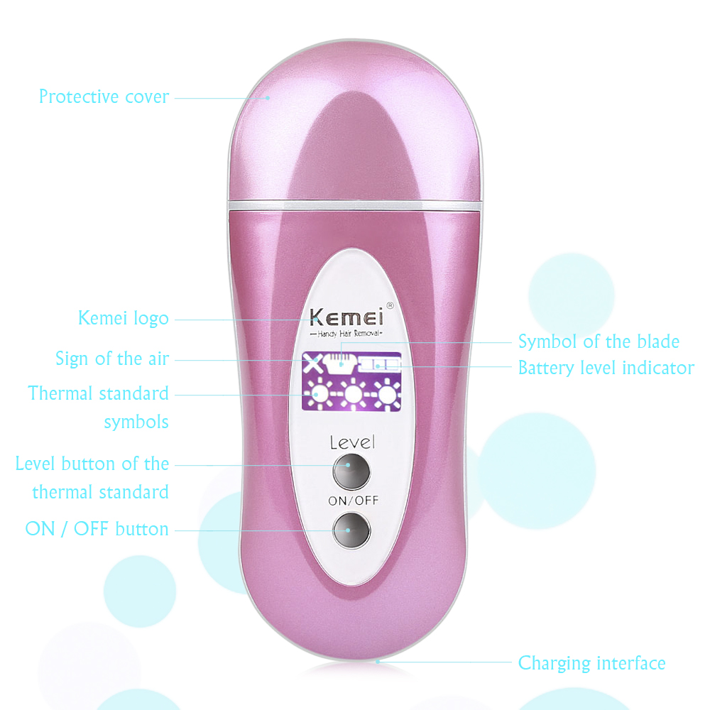 KM - 6810 Rechargeable Infrared Hot-wire Electric Hair Epilator Remover Kit