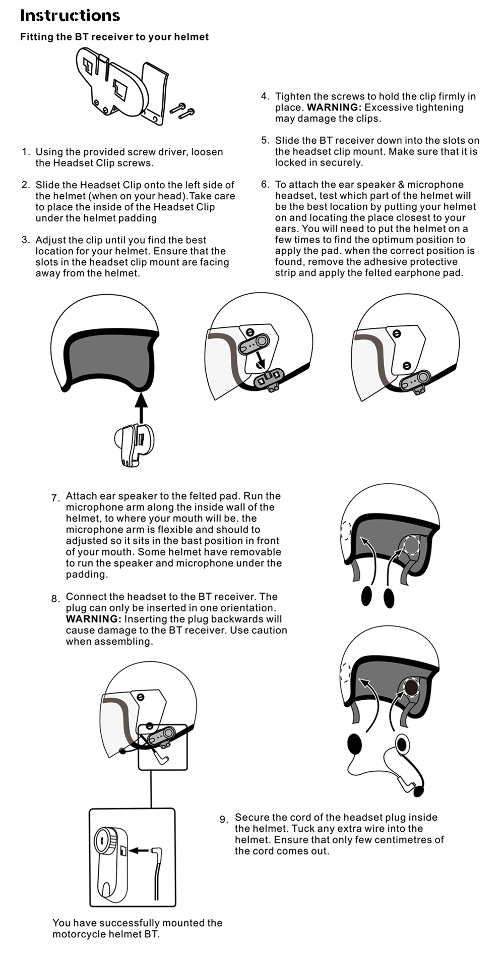 FREEDCONN TCOM - 02 Motorcycle Communication Kit Helmet Bluetooth Headset