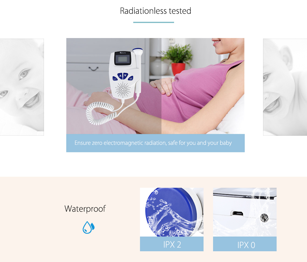 ACurio AF - 706 - L Pregnant Ultrasonic Fetal Doppler Prenatal Heart Rate Monitor