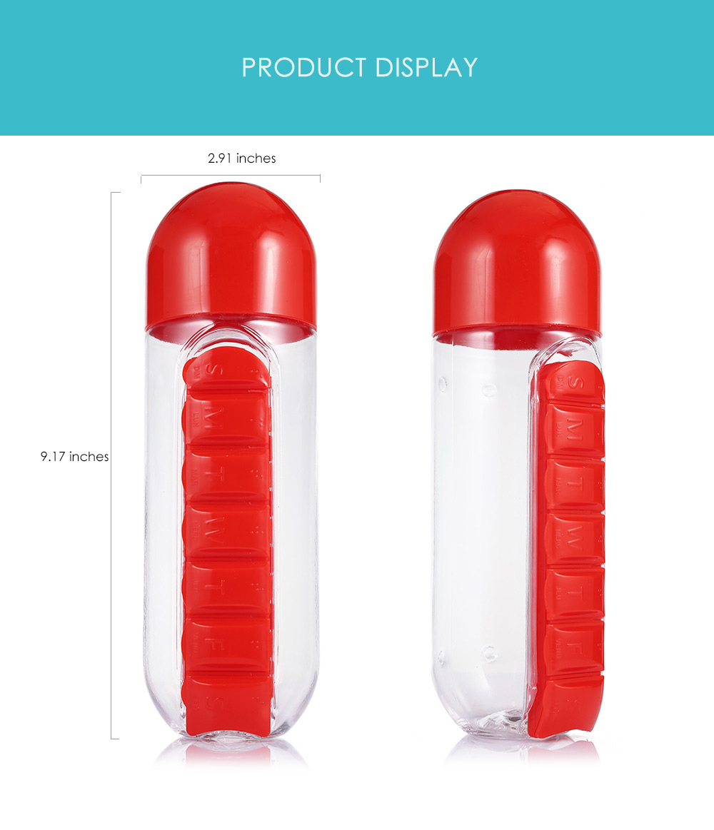 Portable Water Bottle with Medicine Box