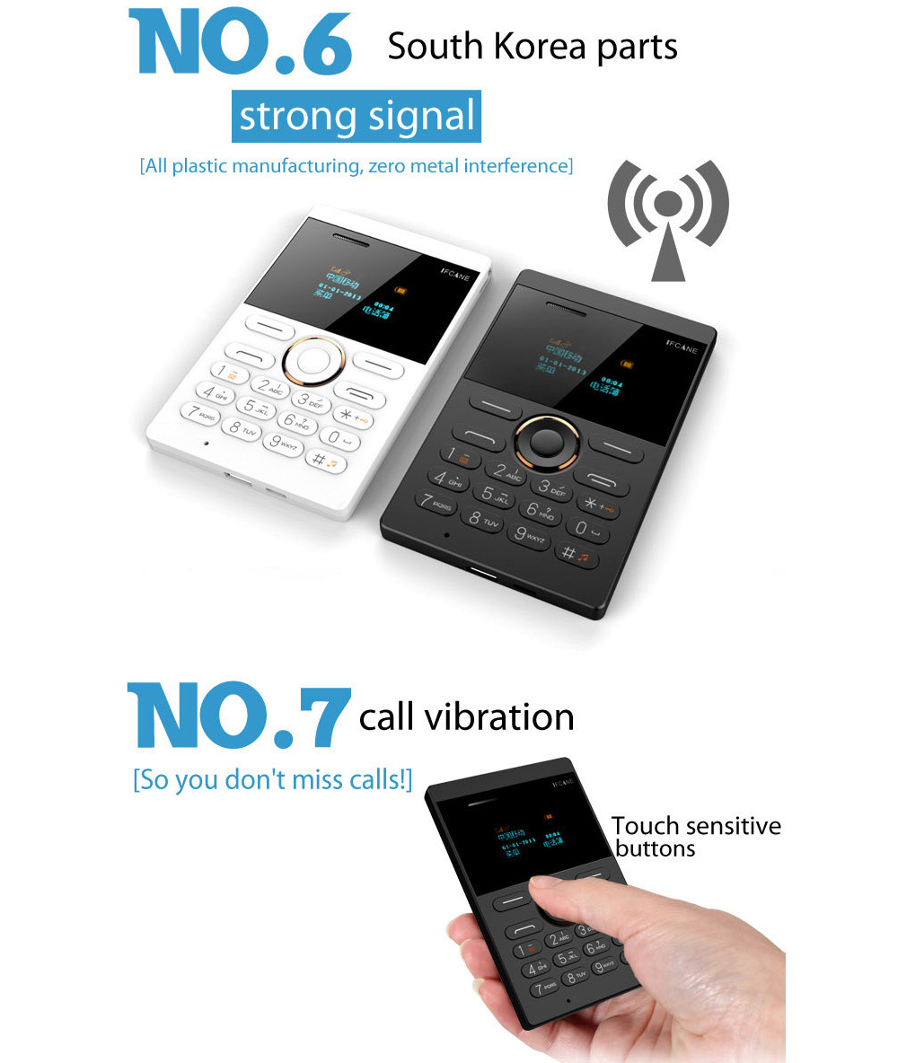 iFcane E1 Quad Band Unlocked Mini Card Phone Bluetooth 2.0 MP3 FM Alarm Clock