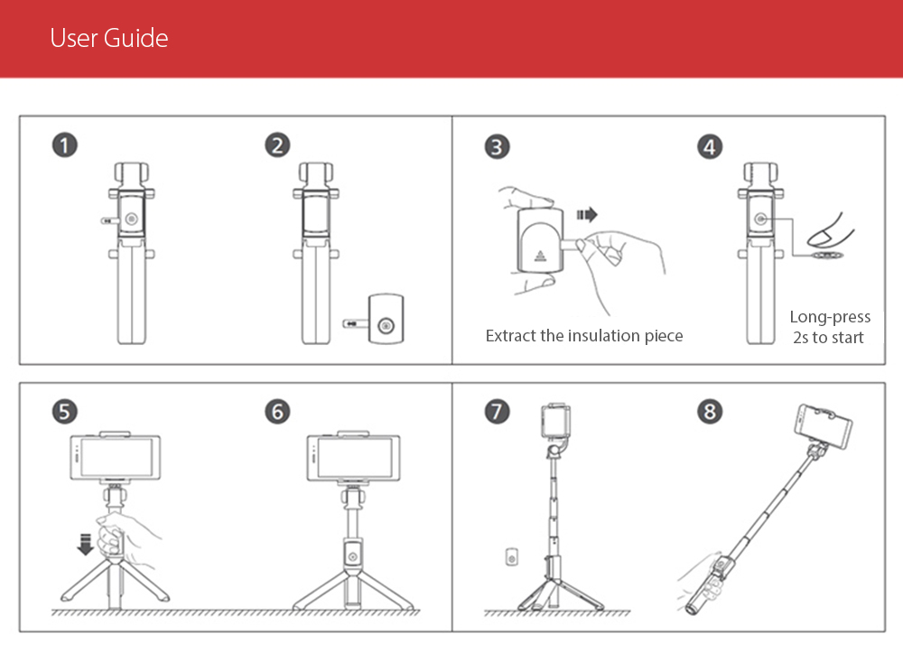 Original HUAWEI Honor Bluetooth Wireless Tripod Mount Holder Selfie Stick Camera Shutter