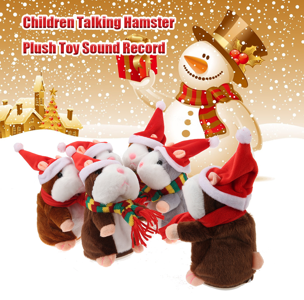 Christmas Style Kawaii Talking Hamster Plush Toy Sound Record Children