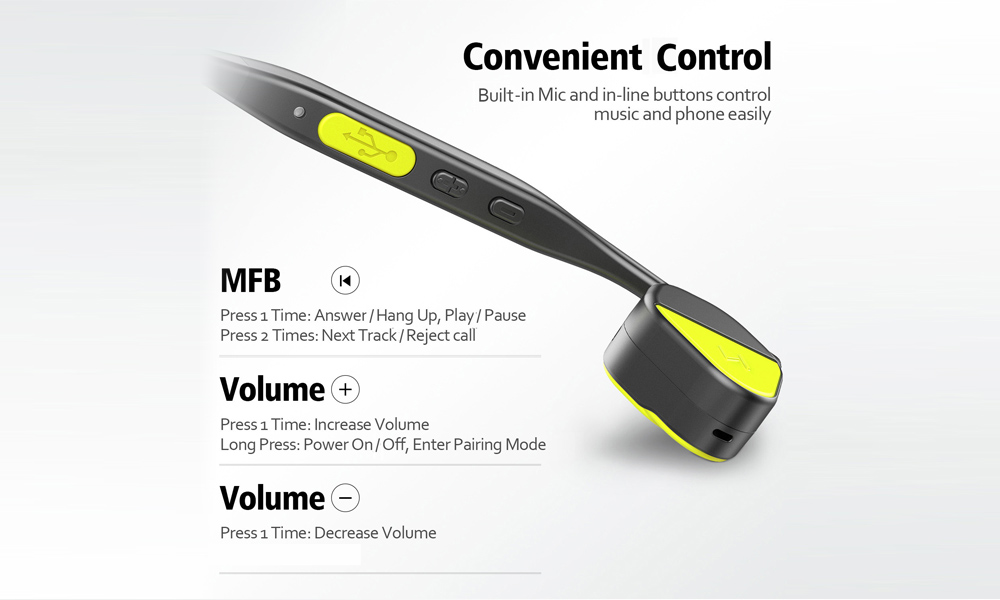 Vidonn F1 Wireless Bone Conduction Bluetooth Headset