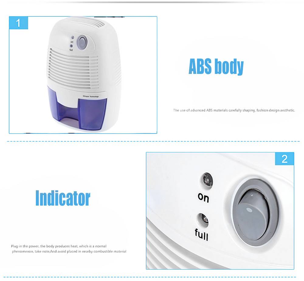 XROW - 600A 21W 500ML Portable Mini Dehumidifier Electric Quiet Air Dryer for Home Bathroom