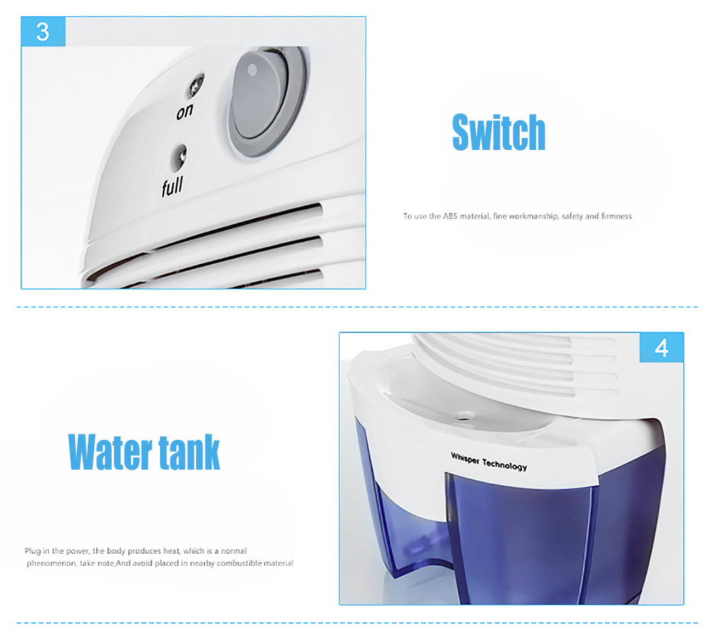 XROW - 600A 21W 500ML Portable Mini Dehumidifier Electric Quiet Air Dryer for Home Bathroom