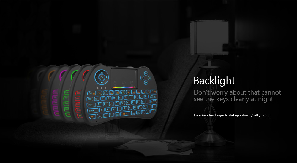 H9 Wireless Mini Keyboard Backlight Function with Touchpad Support RGB
