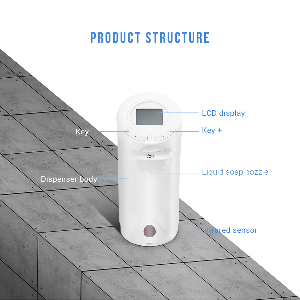 AD - 04 200ml Touchless LCD Display ABS Automatic Soap Sanitizer Lotion Dispenser for Kitchen Bathroom