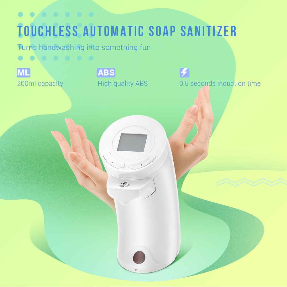 AD - 04 200ml Touchless LCD Display ABS Automatic Soap Sanitizer Lotion Dispenser for Kitchen Bathroom