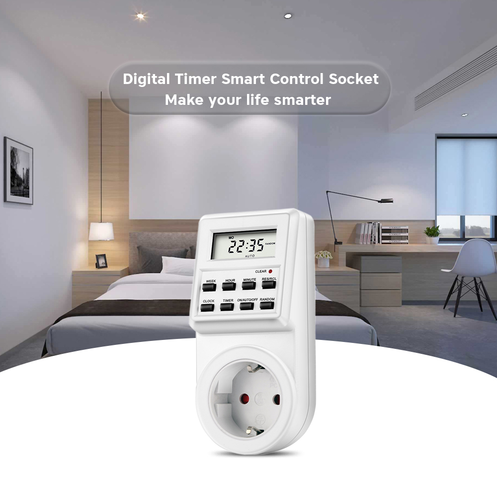 TM03 Digital Timer Plug-in Style Large LCD Display Smart Control Socket