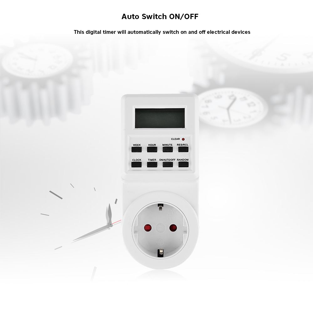 TM03 Digital Timer Plug-in Style Large LCD Display Smart Control Socket