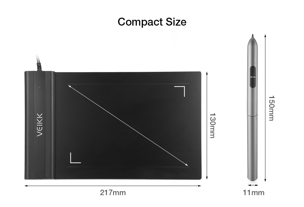 VEIKK S640 4 x 6 inch Digital Drawing Tablet with Battery-free Pen