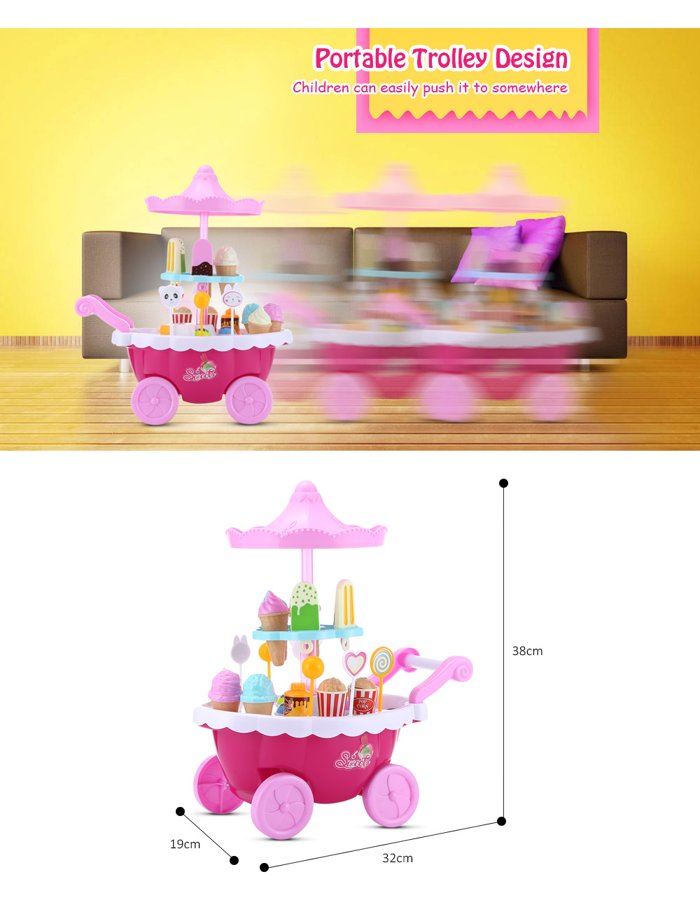 RANXIAN 1800 - 22 Household Playset Candy Ice Cream Cart