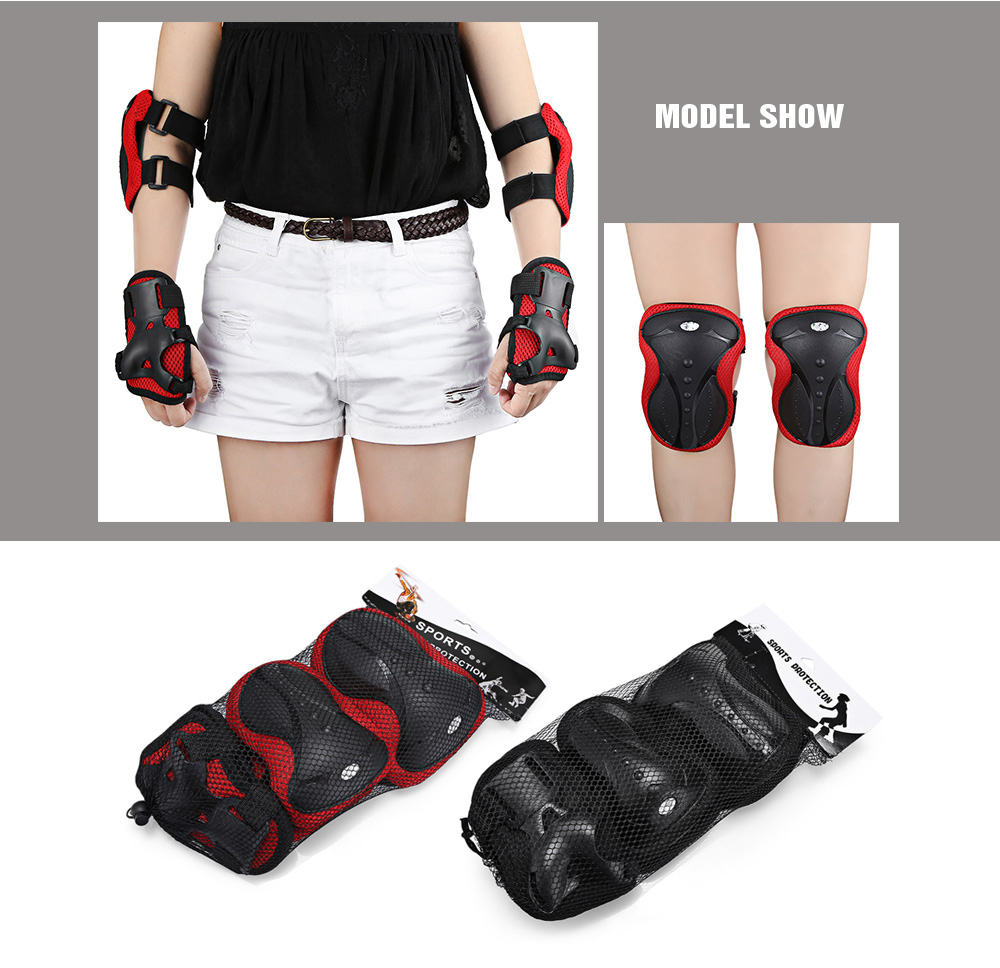 6PCS Skating Protective Gear Wrist Knee Pad Elbow Guard 