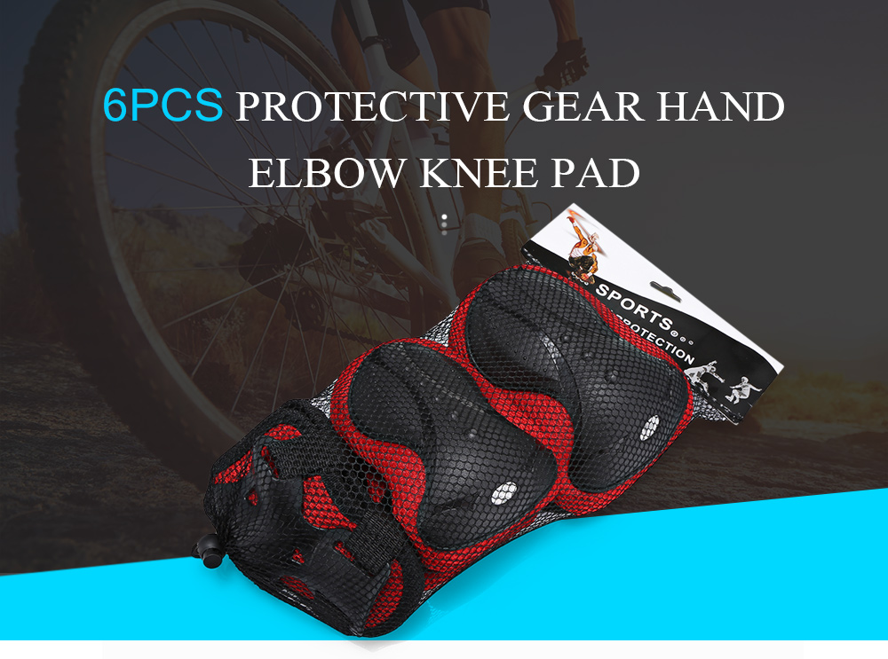 6PCS Skating Protective Gear Wrist Knee Pad Elbow Guard 